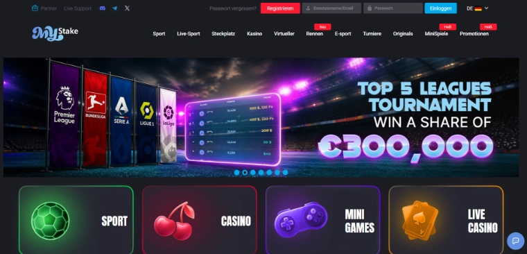 MyStake Casino Screen