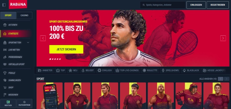 Rabona Casino Screen