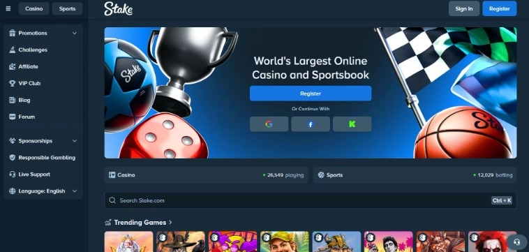 Stake Casino Screen